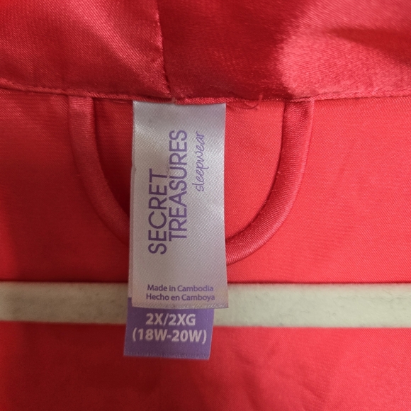 🔥3/$15🔥 Secret Treasure Pink Coral Satin‎ Robe *NO BELT* - Picture 5 of 6